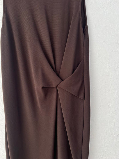 ZARA. Vestido marrón detalle delantero  T.m