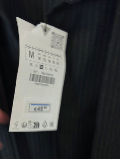 ZARA. Blue striped short jumpsuit TM