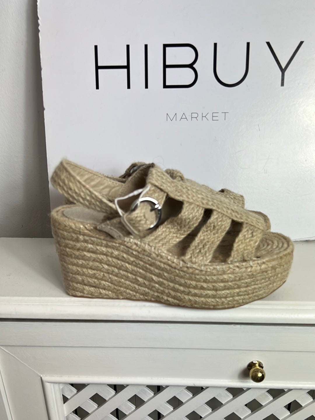 PULL&BEAR . Cuñas tiras esparto. T 39