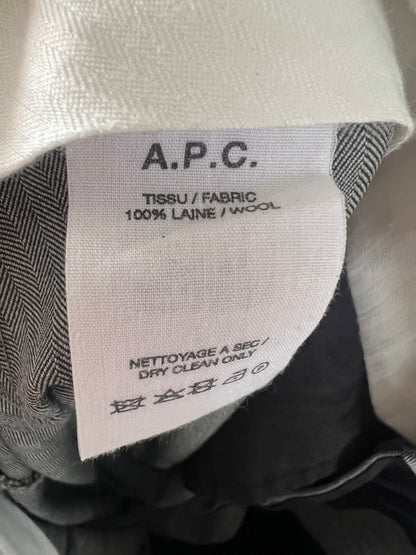 A.P.C. Pantalón pinzas lana gris dibujo espiga . T 34