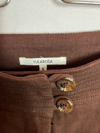 TULAROSA. Falda corta marrón bolsillos. T S