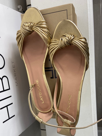 LATOUCHE. Gold knot sandal, size 40