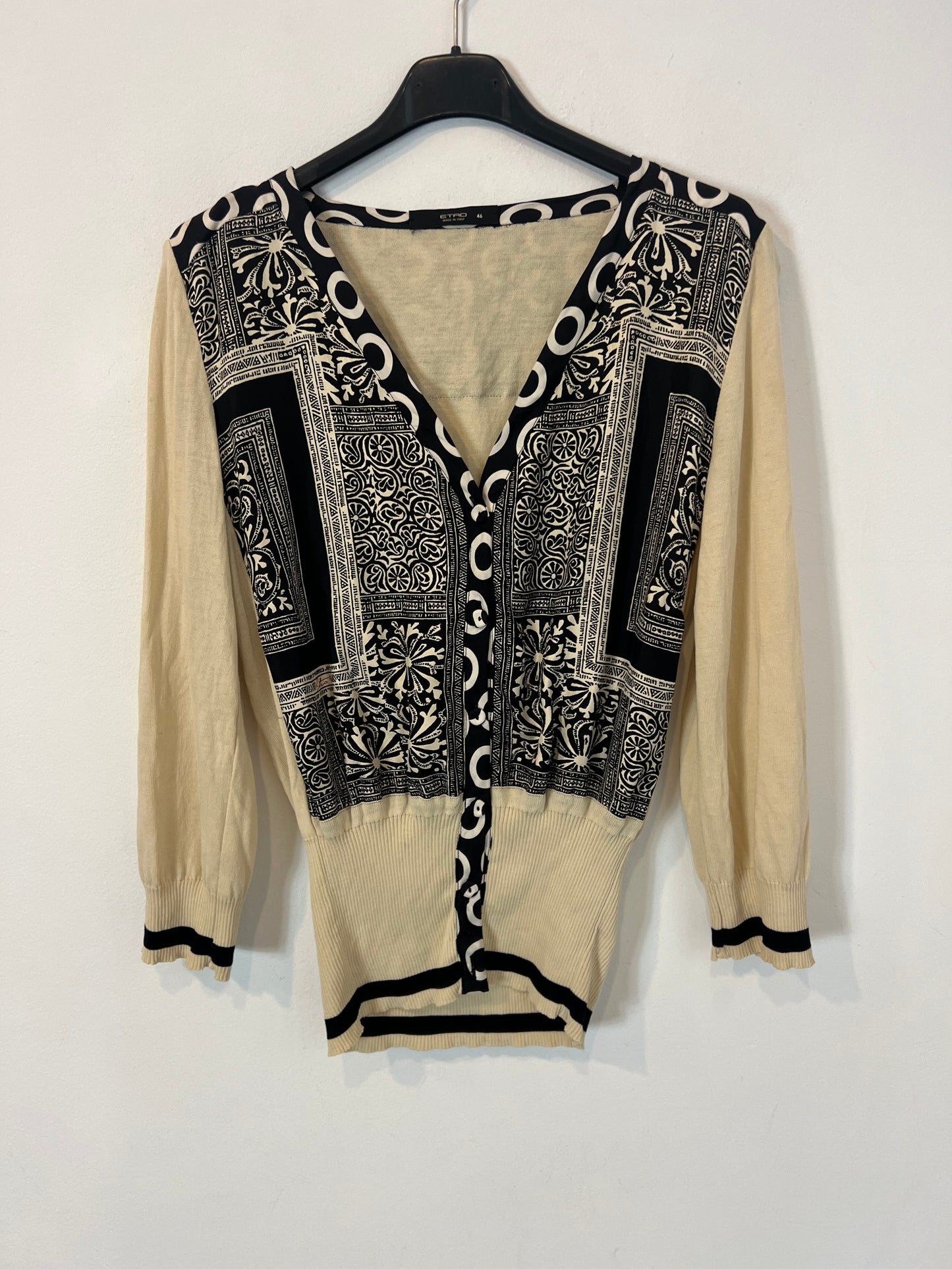 ETRO. Conjunto top y chaqueta algodón y seda. T M