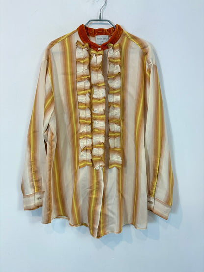 FORTE FORTE. Blusa rayas con seda detalle cuello