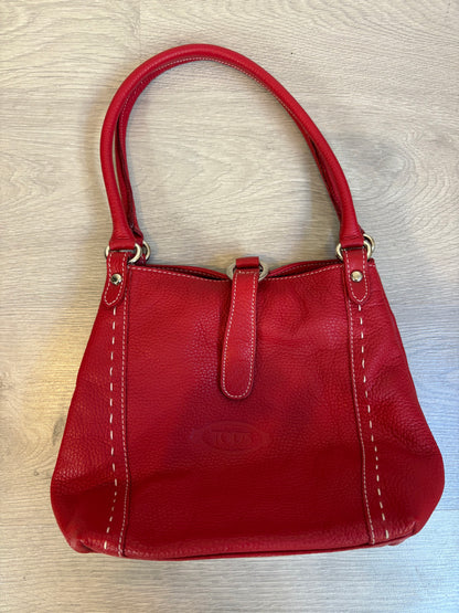 TOD´S. Bolso de hombro rojo piel