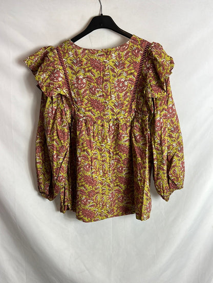 PULL&amp;BEAR. Green blouse with ruffle detail.TM