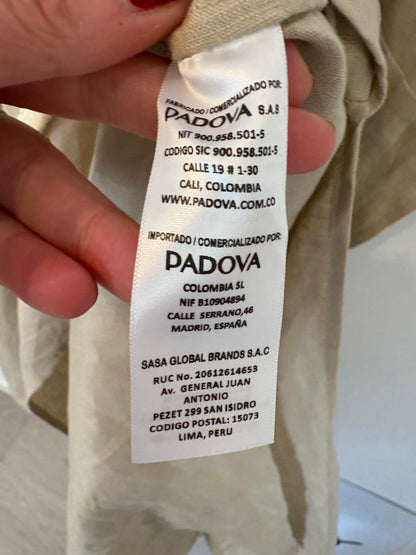 PADOVA. Vestido largo de lino detalles flecos