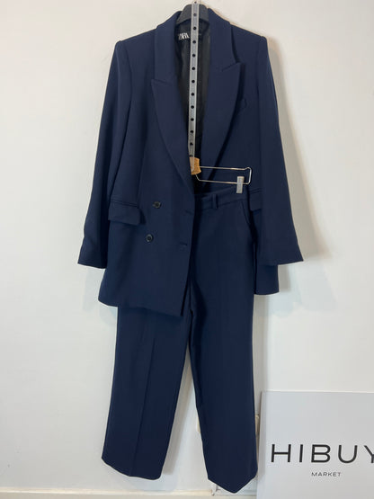 ZARA. Total look blazer y pantalón azul marino. T S