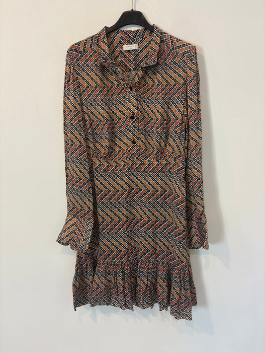 SANDRO. Vestido estampado tablas