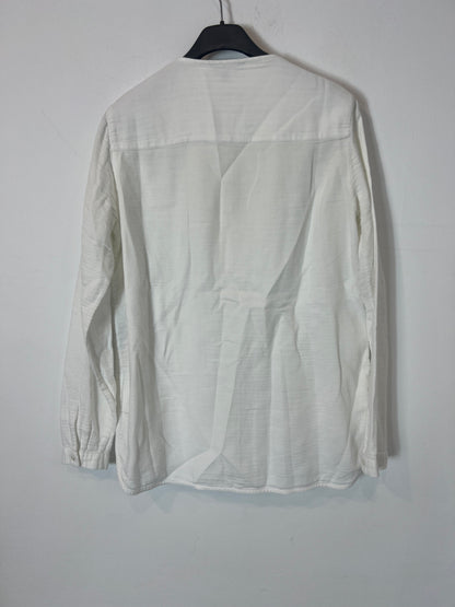 MASSIMO DUTTI. White cotton blouse. TS