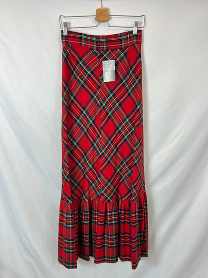 KOLONAKI. Falda larga cuadros. T 36