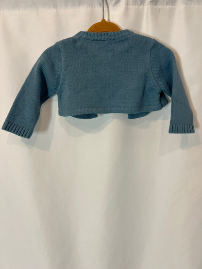 GOCCO. Blue knit romper set. Size 6-9 months