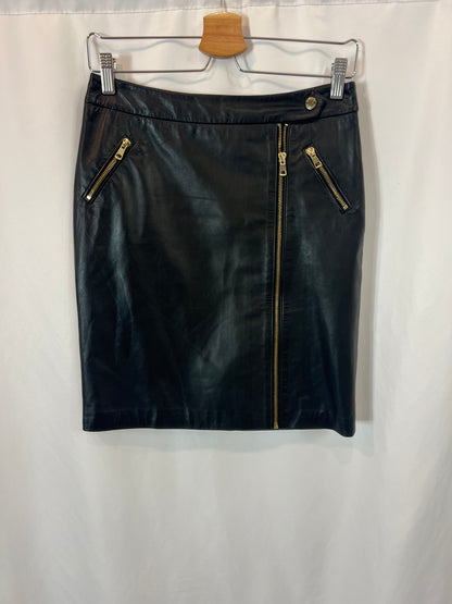 AMITIE. Black leather skirt size 38