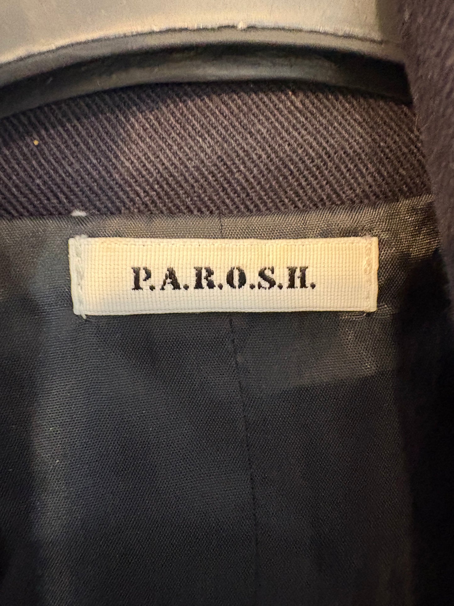 PAROSH. Blazer azul efecto denim