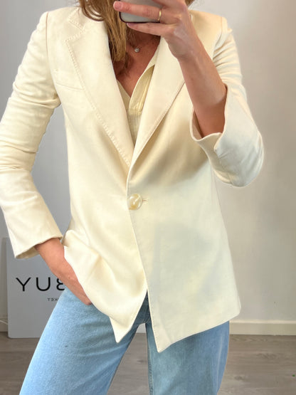 MANGO. Blazer color crudo textura. T 36