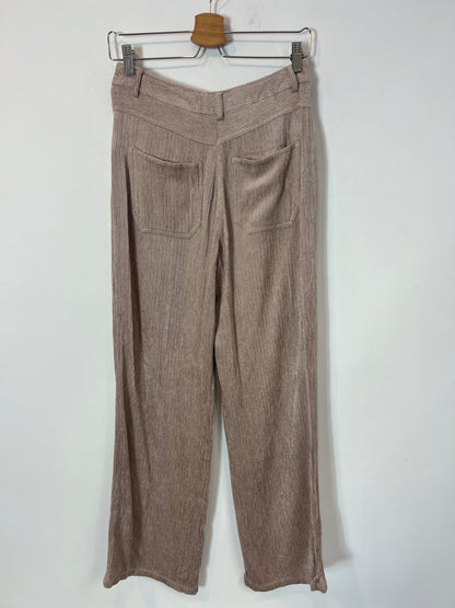 INTROPIA. Pantalón beige topo aterciopelado T.s