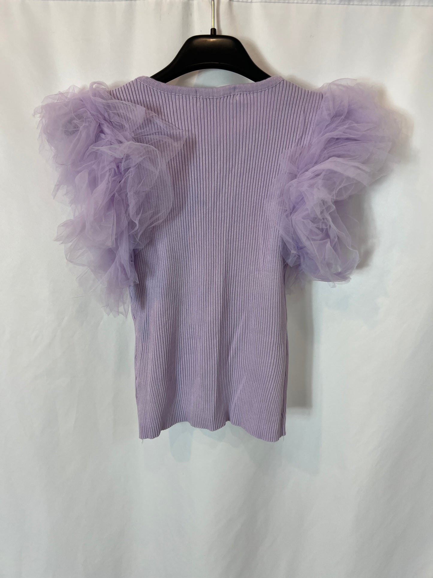 OTRAS. Top malva canalé detalle tul. T S