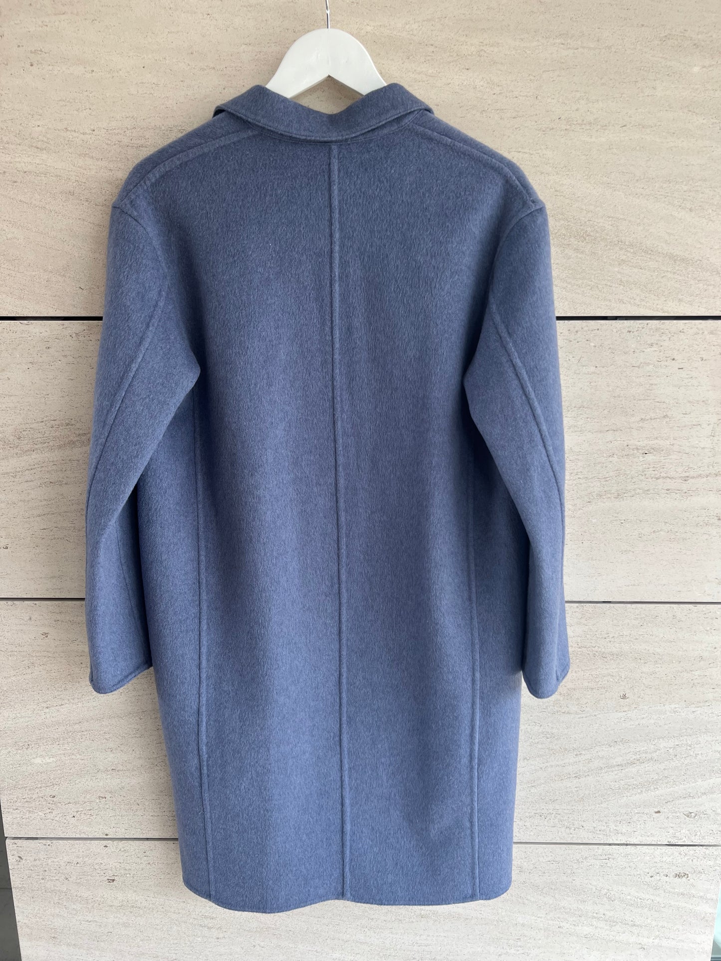 UNIQLO. Abrigo azul/morado lana mezcla. T XS (S)