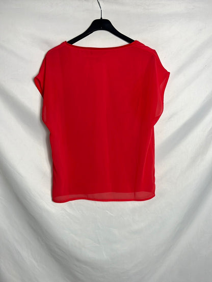 CORTEFIEL. Top gasa rojo. T M