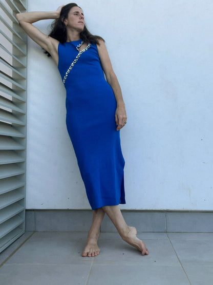 ZARA. Vestido punto pedrería