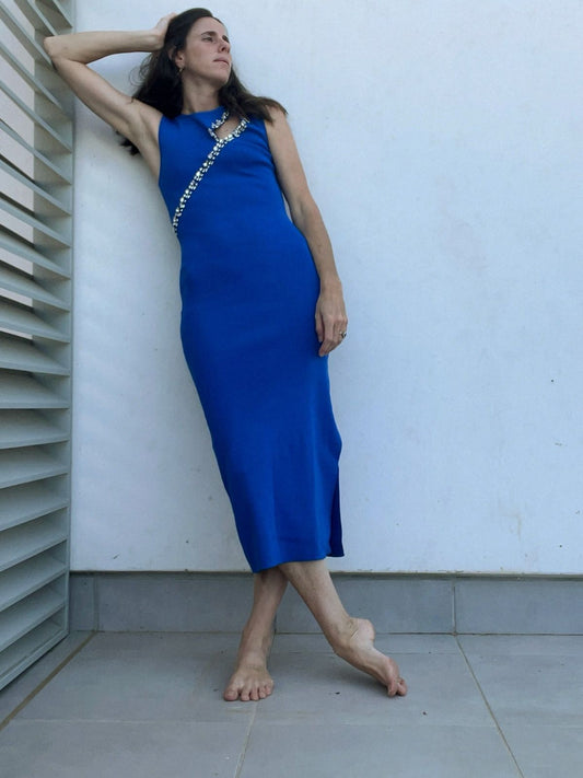 ZARA. Vestido punto pedrería