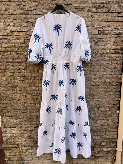 ZARA. Long dress with embroidered palm trees. TM