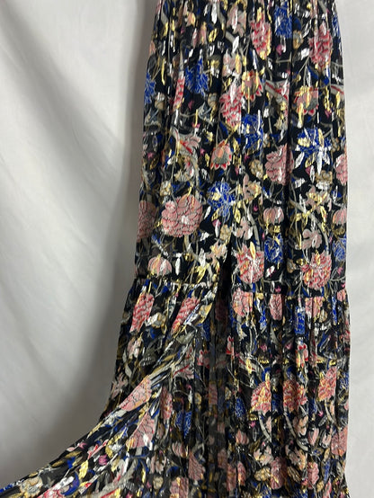 BA&SH. Vestido largo estampados brillo. T 2(M)