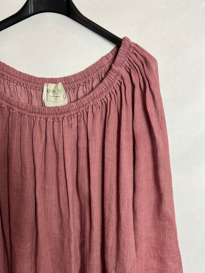 FORTE FORTE. A total look with a flowing pink blouse and trousers. Size 2(S)