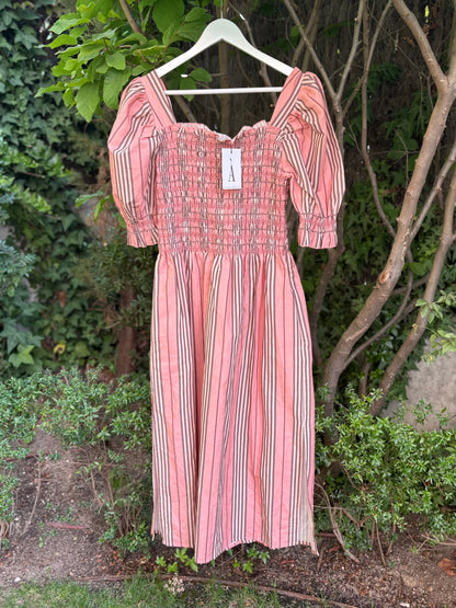 MARÁVIC. Vestido largo rosa rayas Gabriela