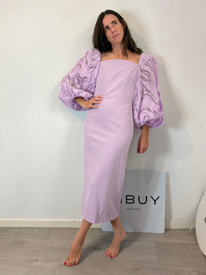 VICTORIA Collection. Vestido midi malva detalle mangas