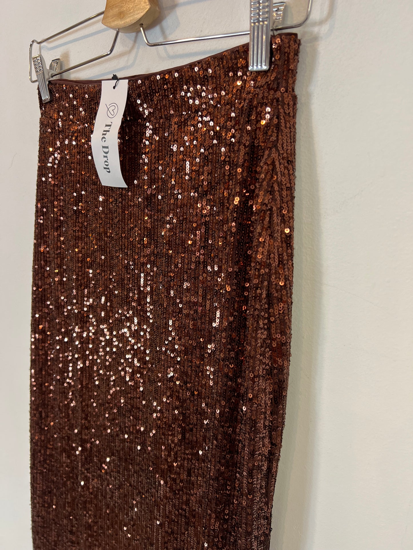 THE DROP. Falda midi lentejuelas. T XS