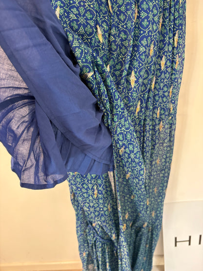 BA&SH. Vestido azul largo seda