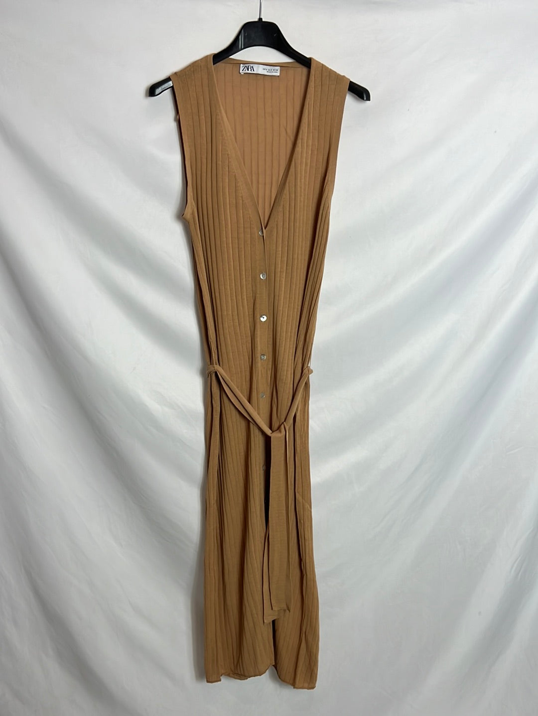 ZARA. Camel ribbed dress/vest. TS