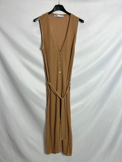 ZARA. Camel ribbed dress/vest. TS