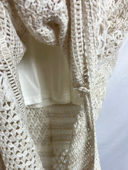 SCALPERS. Vestido beige calado largo. T S