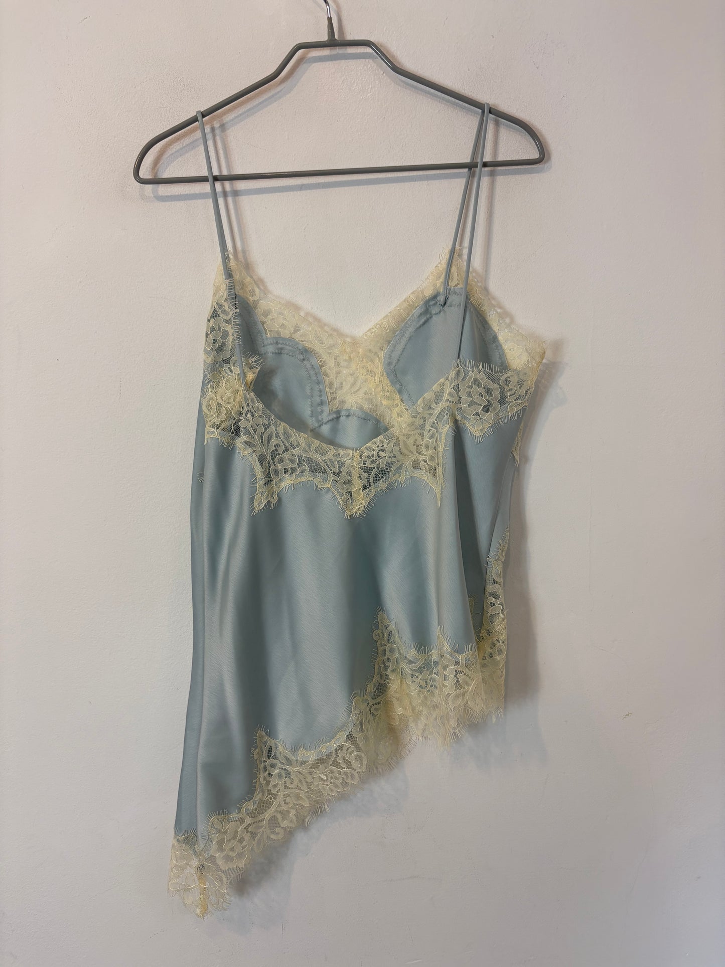 ZARA. Top azul claro lencero