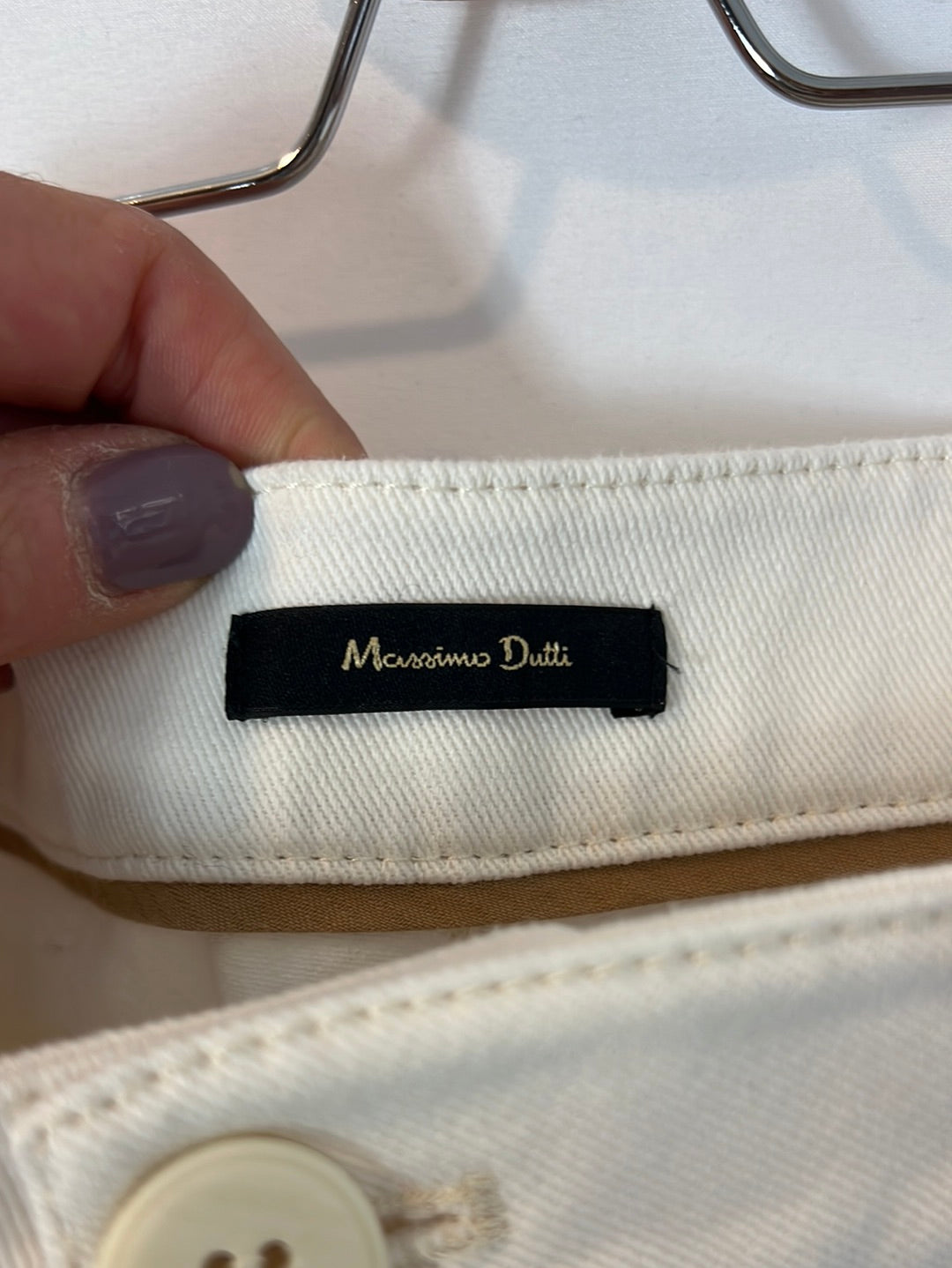 MASSIMO DUTTI. Denim cropped dobladillo. T 40