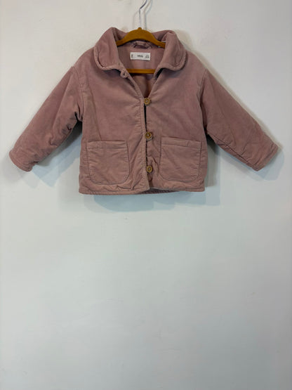 MANGO. Chaqueta rosa textura . T 12-18 meses