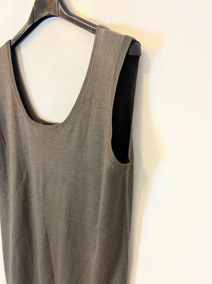 CRUCIANI. Top seda y cashmere verde caza. T 44(M)