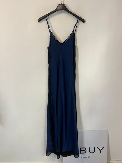 NÍCOLI. Vestido largo satinado azul . T S