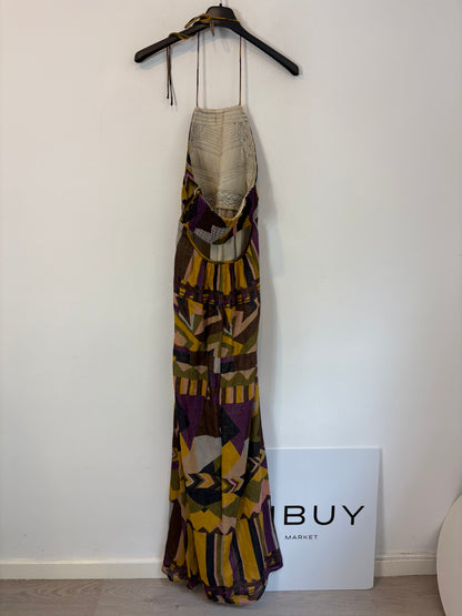 BA&SH. Vestido largo estampado halter