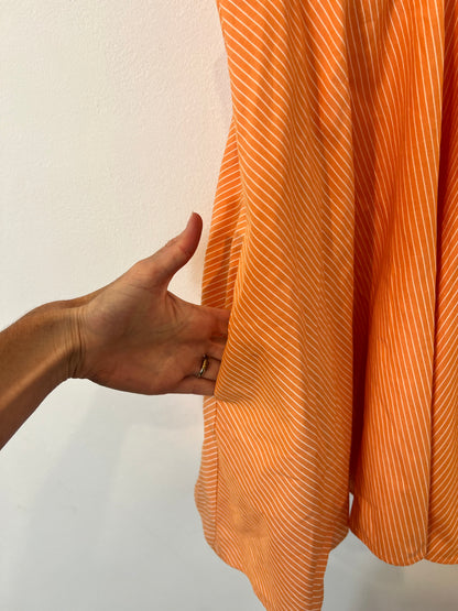 ZARA. Vestido corto naranja rayas