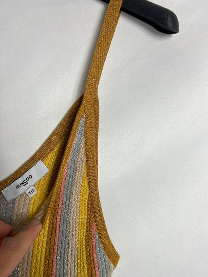 SUNCOO. Ribbed top with shiny thread colors. Size 0 (xs/s)
