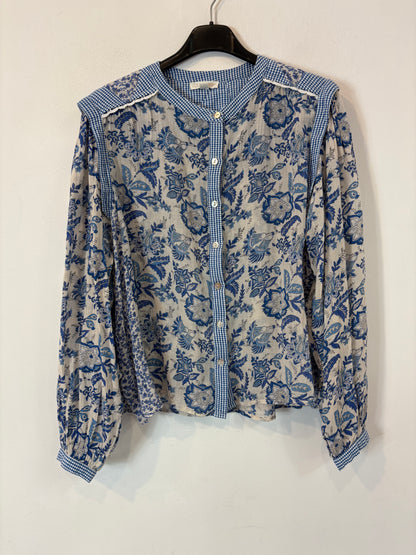 LOUISE MISHA. Blusa texturas estampado azules