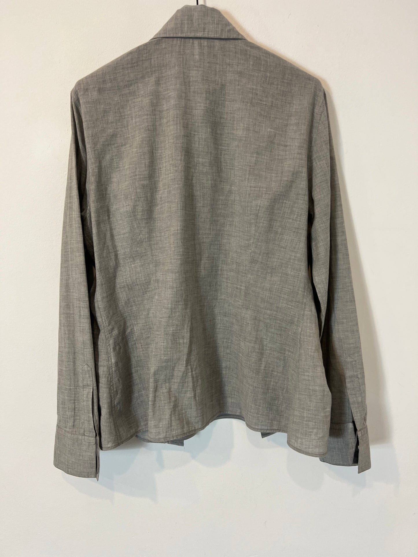 BRUNELLO CUCINELLI. Double-layered gray silk shirt. TM