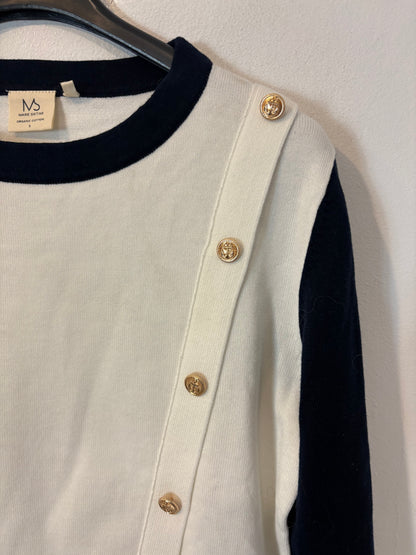 MARIE SIXTINE. Jersey bicolor botones dorados