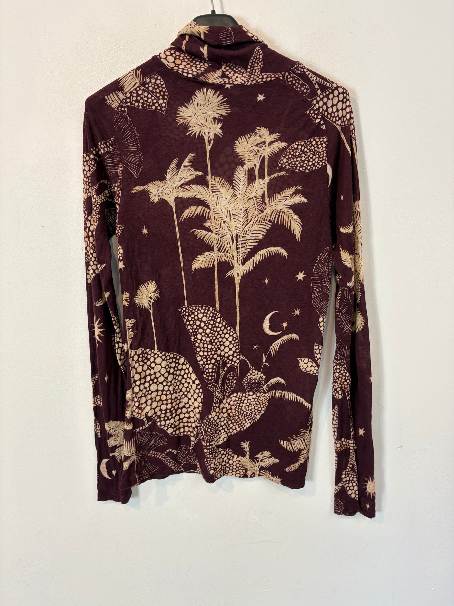 FORTE FORTE. Conjunto burdeos estampado mezcla