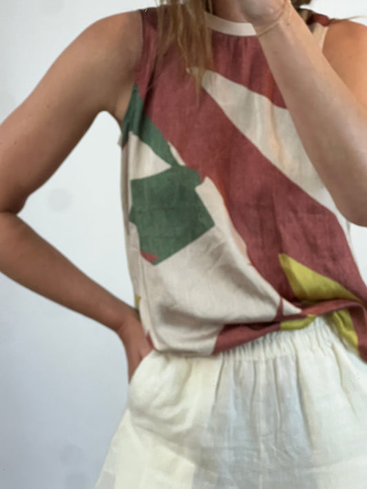 TRUCCO. Top estampado doble textura. T L