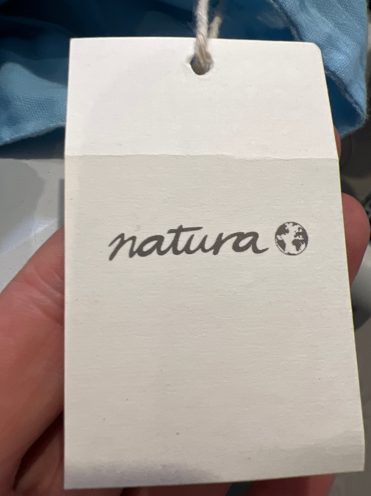 NATURA. Blue embroidered blouse Ts