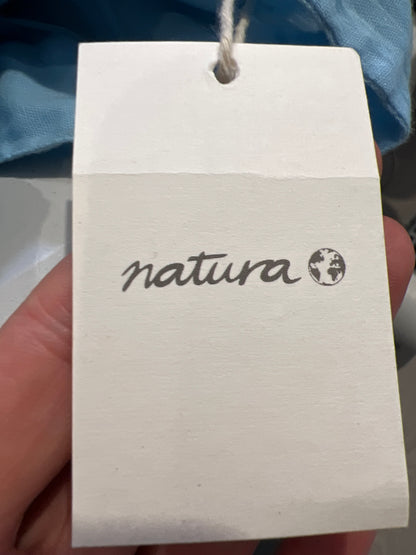 NATURA. Blue embroidered blouse Ts